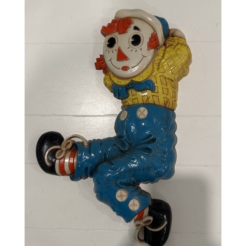Vtg 1977 Raggedy Andy Plastic Wall Plaque Wall Art‎ Bobbs Merrill